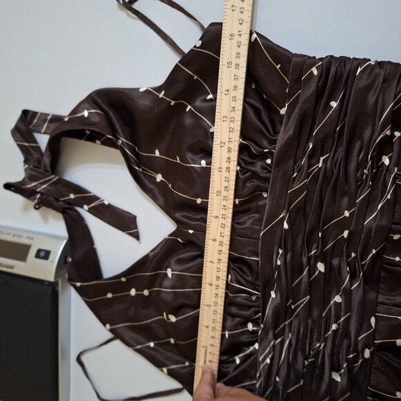 Vintage Jessica Howard Brown Halter Dress Babydoll Coquette Y2K Sz 8 - Picture 12 of 13